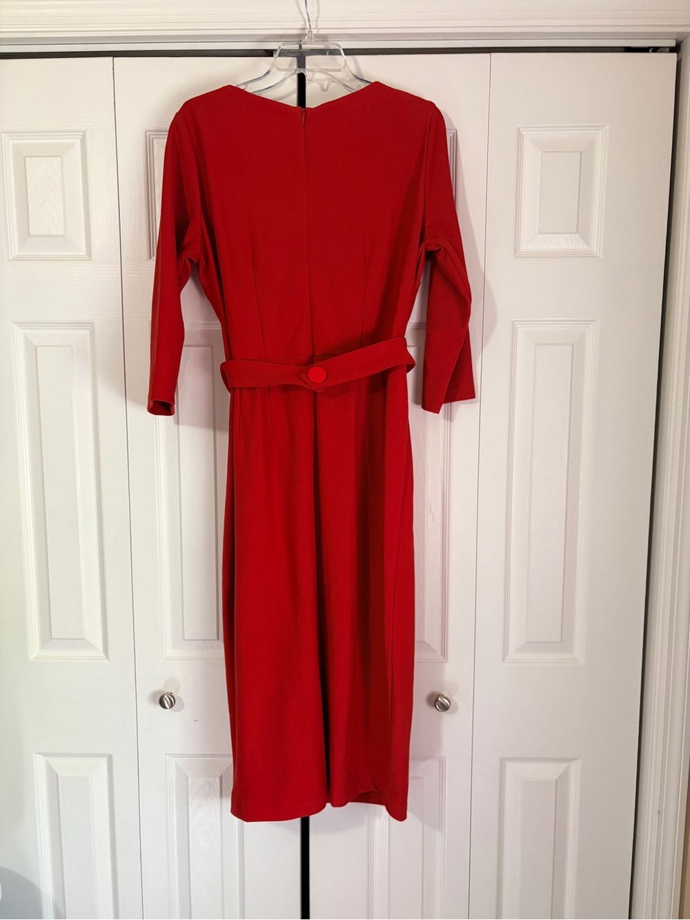 Tatyana Red Long Sleeve Twist-Waist Midi Dress - Picture 3 of 3